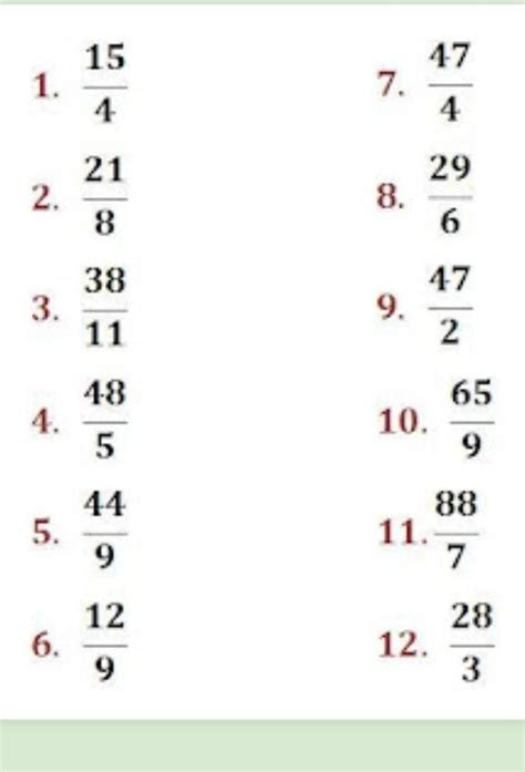 convertir las siguientes fracciones a mixto por favor es para mañana