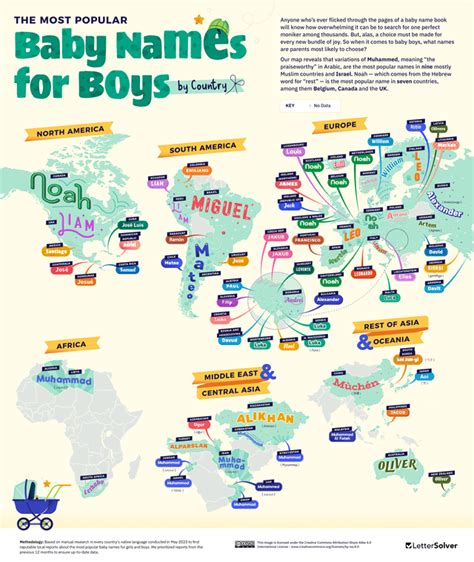 The most popular baby names by country : r/MapPorn