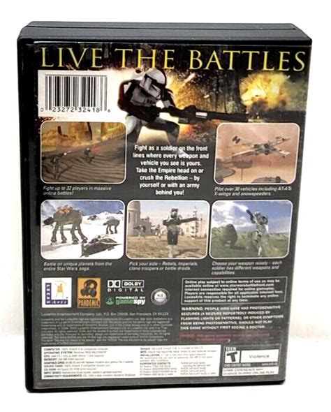 Star Wars Battlefront Windows CD ROM PC Game 2005 Lucas Arts M12