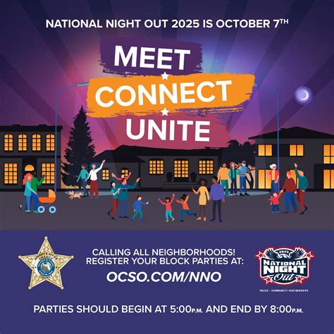 Orange - Save the Date: The 42nd Annual National Night Out Tuesday, October 7, 2025 The Orange