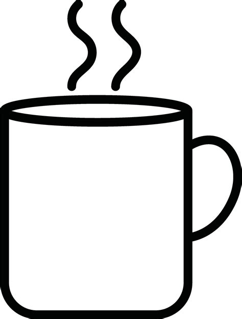 Hot Tea Or Coffee Cup Icon In Black Line Art 25076815 Vector Art At Vecteezy