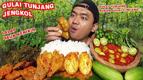 Lamak Bana Mukbang Gulai Tunjang Telor Jengkol Sambel Pete Mercon