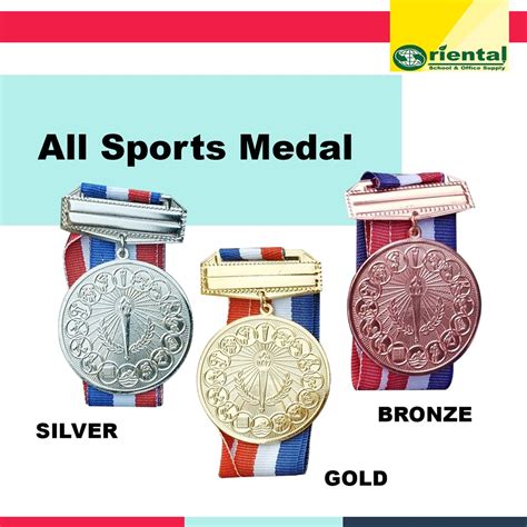 Miguelito Cm All Sports Medal W Box Sportsmanship Gold Silver