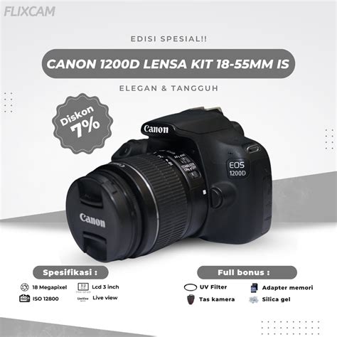 Jual DSLR CANON 1200D LENSA KIT 18 55MM Shopee Indonesia