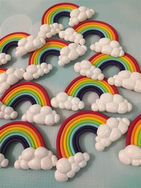 Rainbow Clay Fridge Magnets Clay Magnets Polymer Clay Magnet Diy