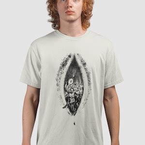 Demonic Vulva Party Shirt Spooky Vintage Vagina Drawing Shirt Satanic Pussy Tee Retro Unisex