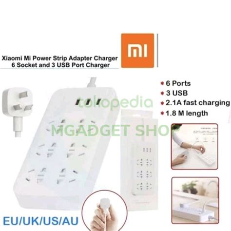 Jual Xiaomi Mijia Power Strip 6 Socket 3 USB Colokan Listrik Jakarta