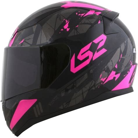 Capacete LS2 FF353 Rapid Palimnesis Preto Rosa Brilho Grid Motors