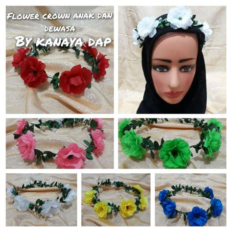 Jual Mahkota Bunga Flower Crown Cantik Warna Bunga Suyok Anak Dan