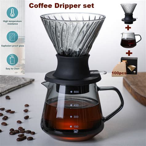 Ml Immersion Dripper Switch Glass V Pour Over Coffee Maker V Shape