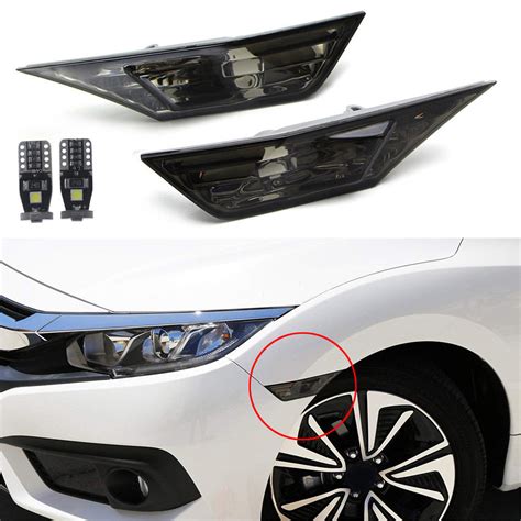 For Honda Civic Smoked Side Marker Lamp Turn Signal Light W