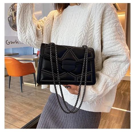 Litthing новые маленькие сумки через плечо с заклепками на цепочке для ...