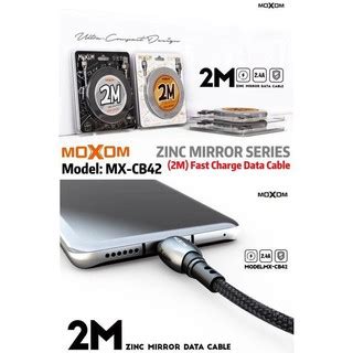 MOXOM MX CB42 2 METER DATA CABLE ORI ZINC ALLOY BRAIDED CABLE QC 3 0