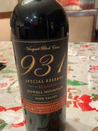 Vineyard Block Estate 931 Special Reserve Proprietary Red Vivino Us