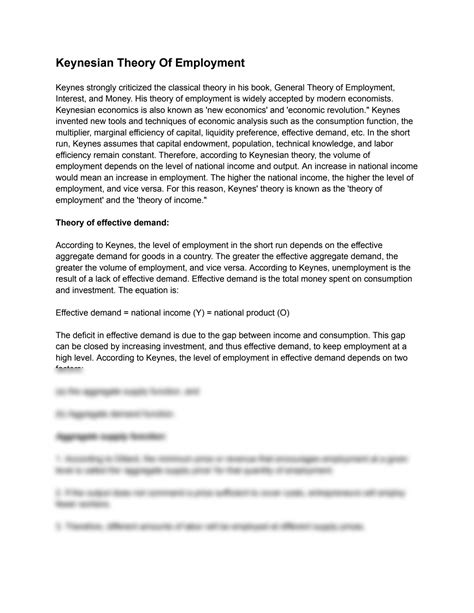 Keynesian Theory Of Income And Employment 4