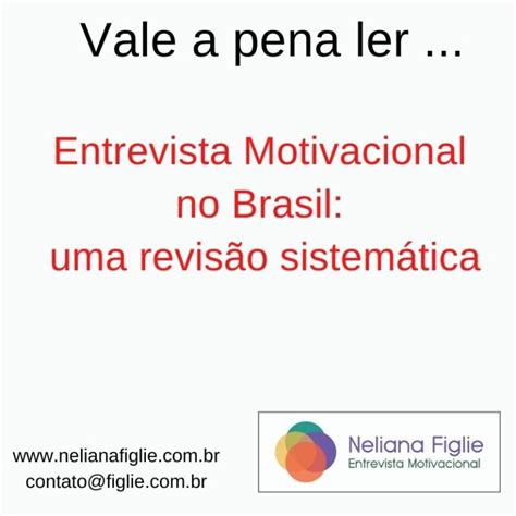 A entrevista motivacional no Brasil uma revisão sistemática Dra