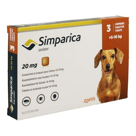 Simparica 20mg hond 5-10kg kauwtabl 3 kopen? | Multipharma.be