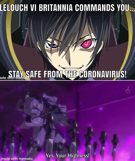 Pin By Jared Robinson On Anime Memes Lelouch Vi Britannia Anime