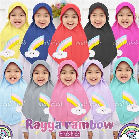 Jual Hijab Instan Anak Tk Rayya Rainbow Hijab Anak Tk Kekinian