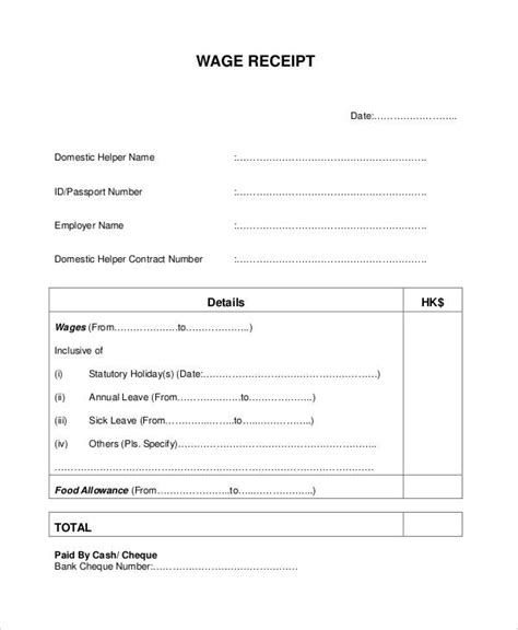 Salary Receipt Template - 6+ Free Word, PDF Format Download