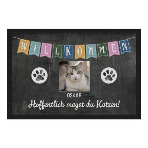 Fu Matte Mit Foto Und Name Hoffentlich Magst Du Katzen Print Roya