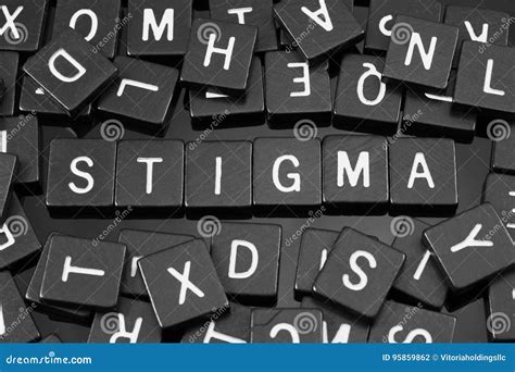 Black Letter Tiles Spelling The Word X22 Stigma X22 Stock Photo