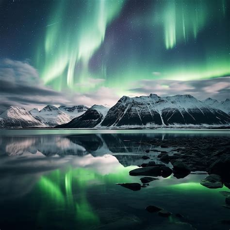 Premium AI Image | Svalbard Northern Lights Adventure