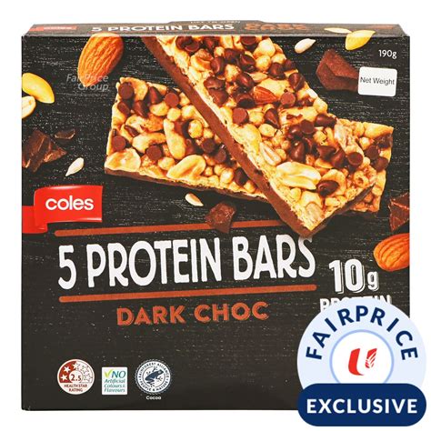 Coles Protein Bars Dark Choc Ntuc Fairprice