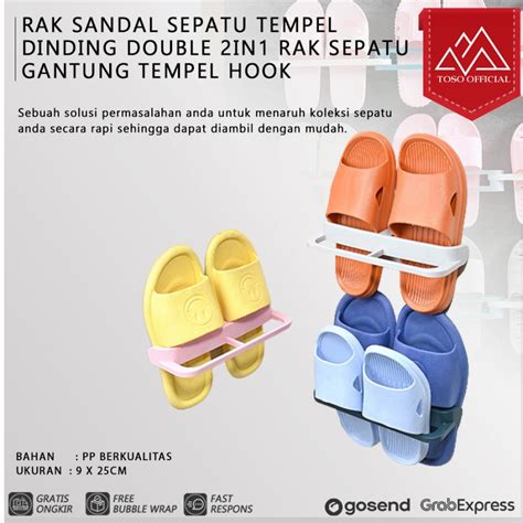 Jual Rak Sandal Sepatu Tempel Dinding Double In Rak Sepatu Gantung