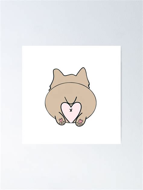 Corgi Heart Butt Poster For Sale By Adamsjm Redbubble