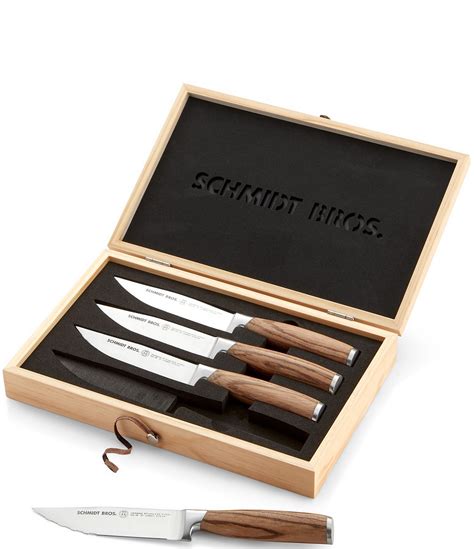 Schmidt Brothers Cutlery Zebra Wood Piece Jumbo Steak Knife Set With