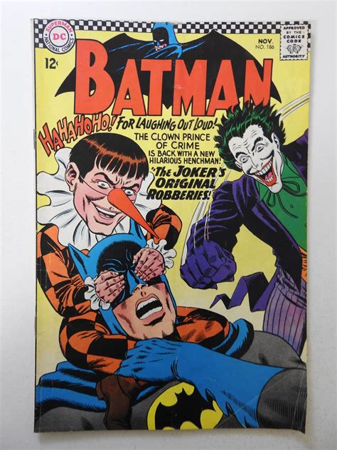 Batman 186 1966 VG Condition Moisture Stain Comic Books Silver