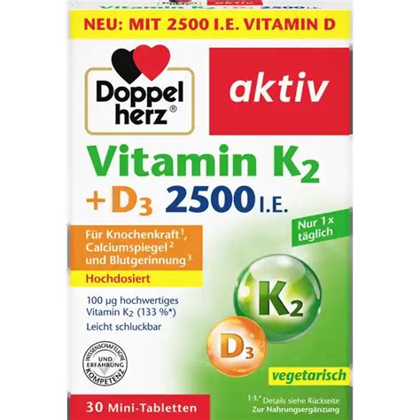 Doppelherz Vitamin K2 D3 2000 I E 30 Tabletten Online Kaufen