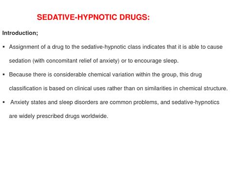 Solution Sedativehypnoticdrugsppt Studypool