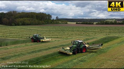 Grünroggen mähen 2021 mit 2x Fendt 724 Vario Krone Easycut B 950 B