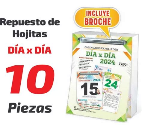 Pack 10 Calendarios Repuesto Len Exfoliador Dia X Dia 2024 Envío gratis