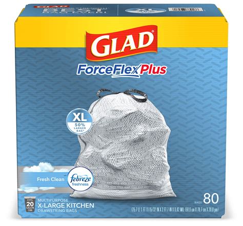 Glad ForceFlexPlus XL Tall Kitchen Trash Bags, 20 Gallon, 30 Bags ...