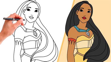 How To Draw Pocahontas Easy Princess Step By Step