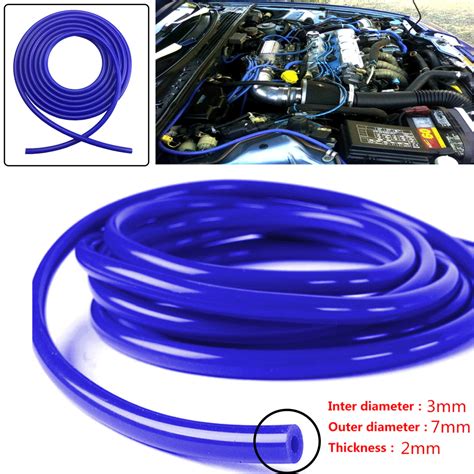 5M Universal Auto Car Blue 3mm Silicone Vacuum Tube Hose Silicon Tubing