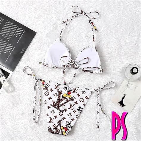 Louis Vuitton Designer Mickey Mouse Bikini Pink Sugar Fashion