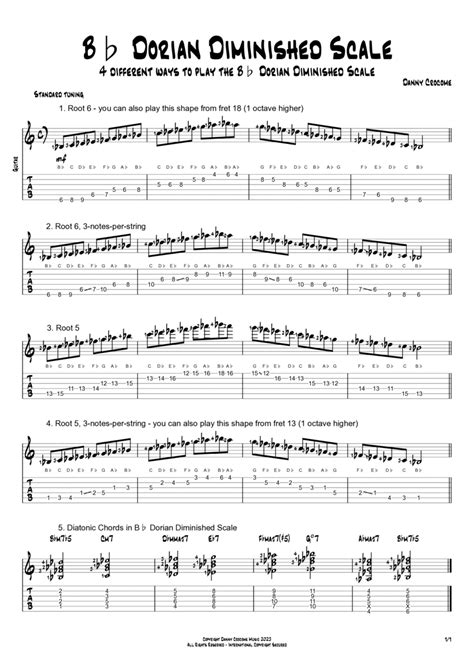 Bb Dorian Diminished Scale Ways To Play By Traditional Electric