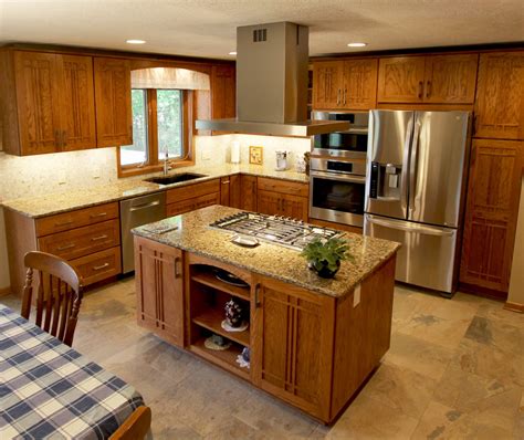 Pecan Mission Style Cabinets With Quartz Countertop ~ Wadsworth Oh Rustic Kitchen