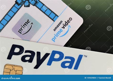 Close Up of a Paypal Card and an Amazon Prime Video Card. Editorial ...