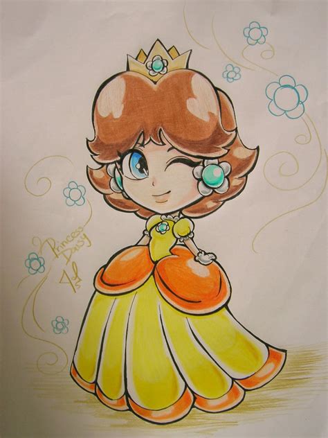 Princess Daisy Chibi Traditional By Jamilsc11 On Deviantart