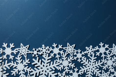 Border of Christmas snowflakes Stock Photo | Adobe Stock