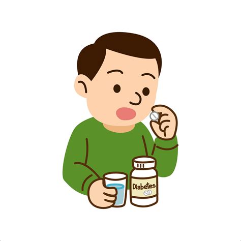 diabetes disease concept. diabetes patient character. man take diabetes