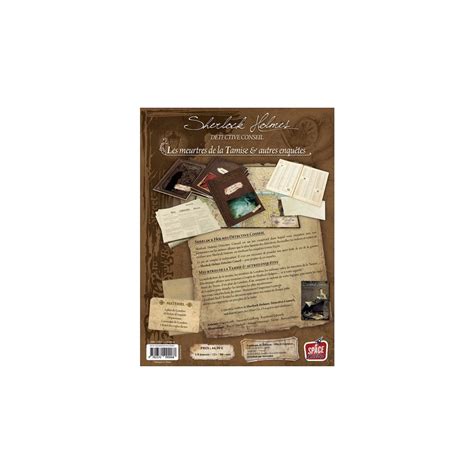 Sherlock Holmes Détective Conseil Meurtres de la Tamise Jeux de