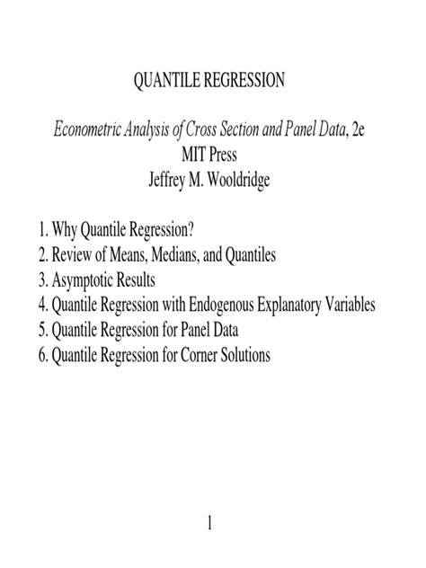 Econometric Analysis Of Cross Section And Panel Data 2e Pdf