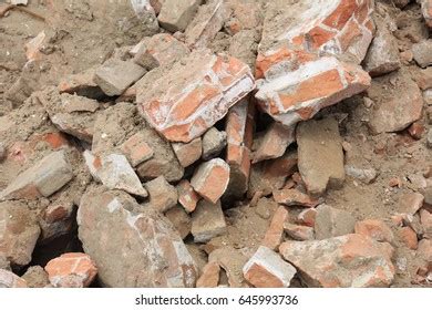 Pile Broken Red Bricks On Construction Stock Photo Shutterstock