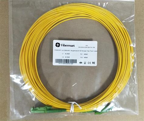 E2000 APC To E2000 APC OS2 Singlemode 9 125 Simplex Fiber Patch Cable